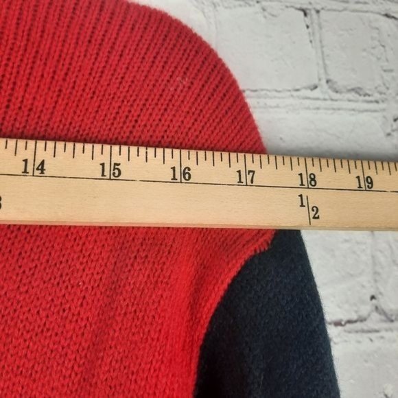 80s Lambswool Knit Sweater Vintage Liz Claiborne Color Block - Picture 10 of 10